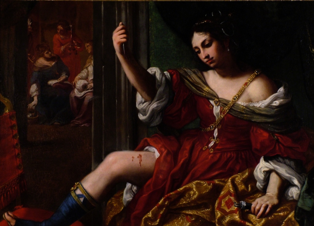Porzia che si ferisce alla coscia di Elisabetta Sirani, 1664, Olio su tela